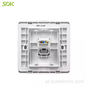 RJ45 LAN Socket Outlet Tomada de parede elétrica branca